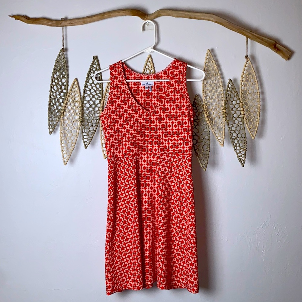 Jude Connally Orange White Dress XS